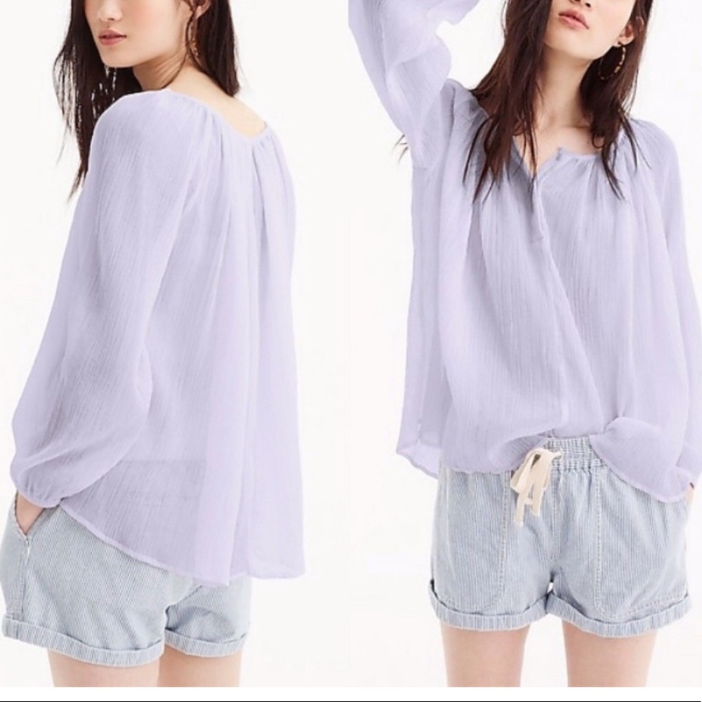 J. Crew Silk Popover Top